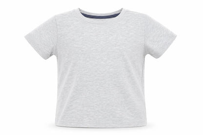 Front view of H&M girls’ grey basic t-shirt, size 5-6, years