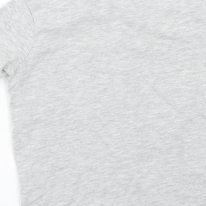 Brand and care label for H&M girls’ grey basic t-shirt, size 5-6, years