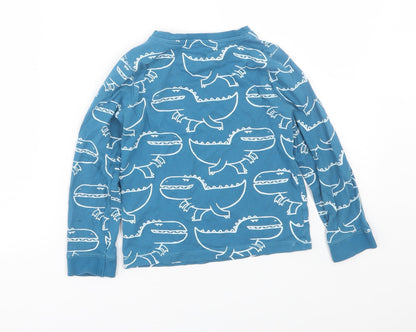 TU Boys Blue Animal Print   Pyjama Top Size 6-7 Years  - DInosaur