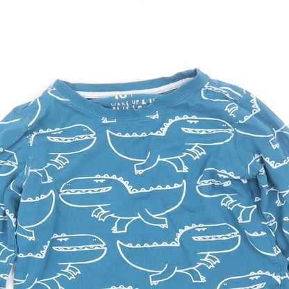 TU Boys Blue Animal Print   Pyjama Top Size 6-7 Years  - DInosaur