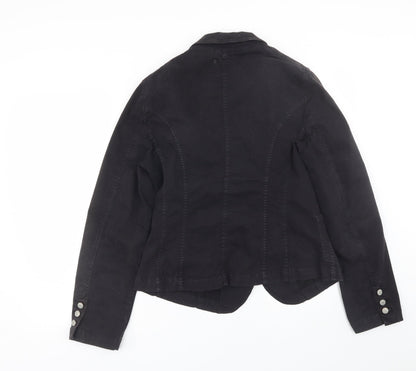 Back view of Sand White women’s black jacket coat, size L