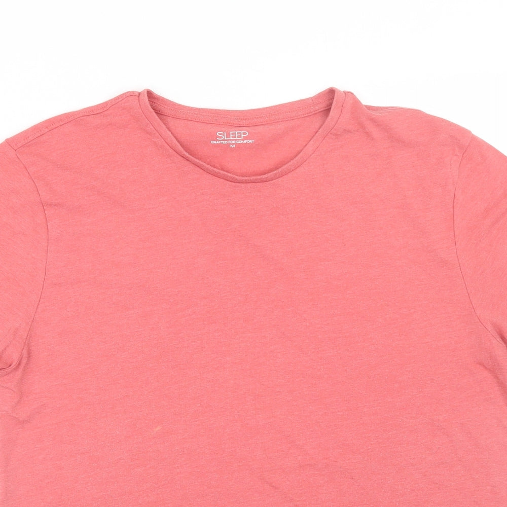 Close-up detail of Matalan men’s pink pyjama top, size M