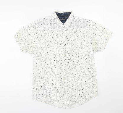 Mens UK Size M Brave Soul White  Button-Up Short Sleeve Casual Shirt