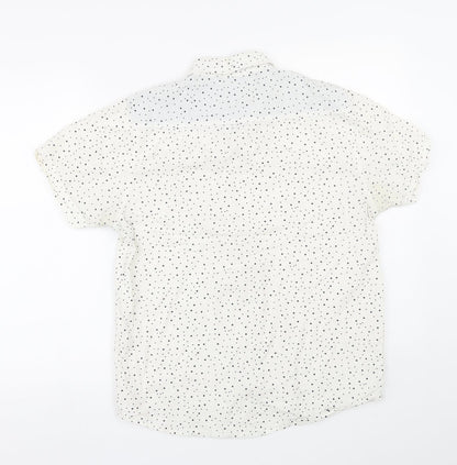 Mens UK Size M Brave Soul White  Button-Up Short Sleeve Casual Shirt