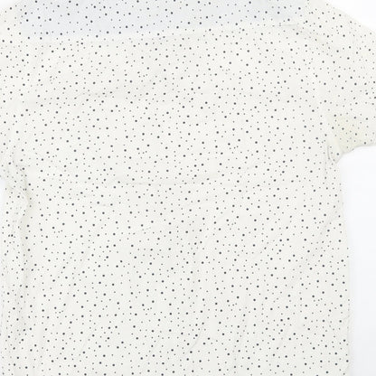 Mens UK Size M Brave Soul White  Button-Up Short Sleeve Casual Shirt