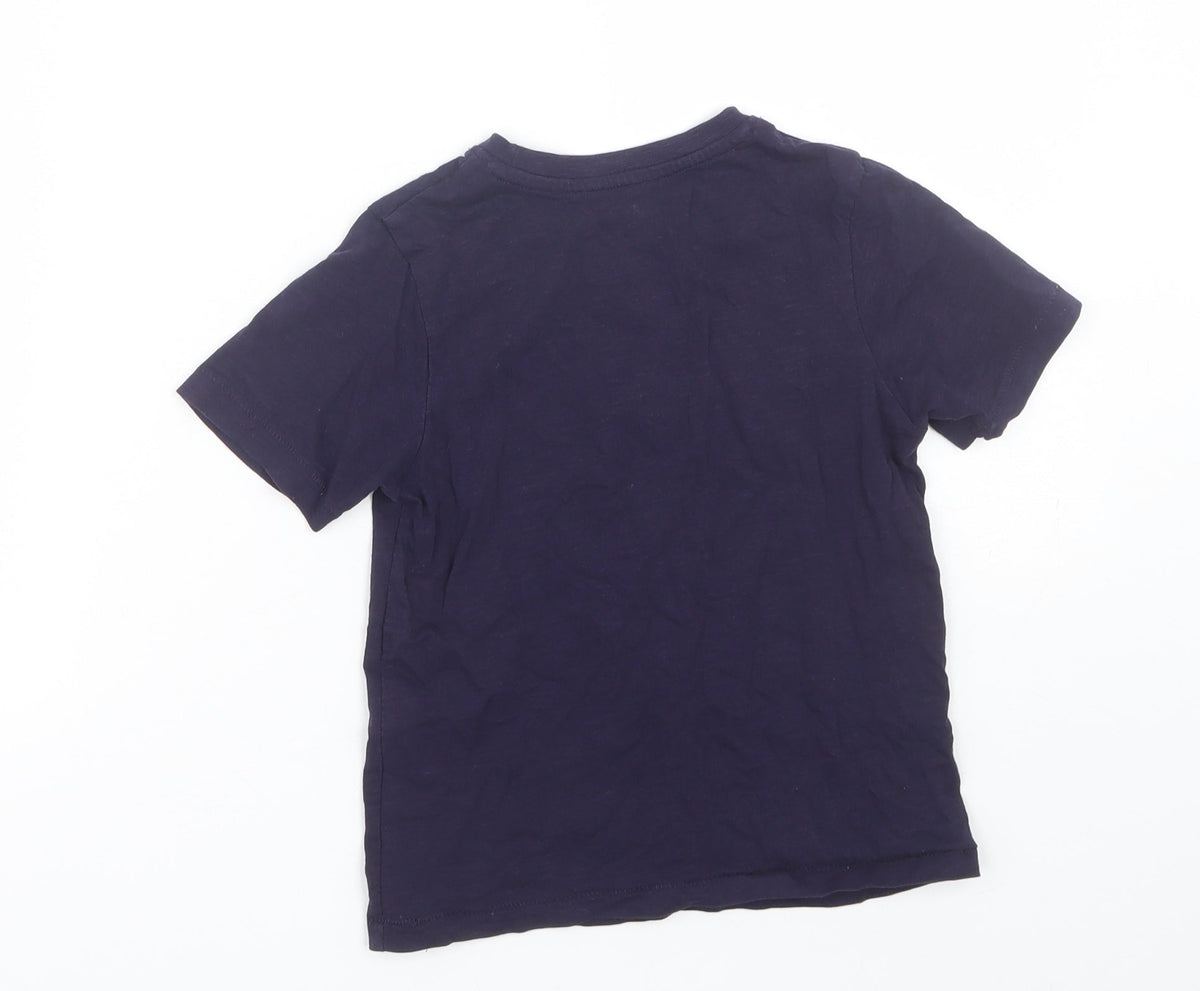 Back view of Tu girls’ blue basic t-shirt, size 4, years