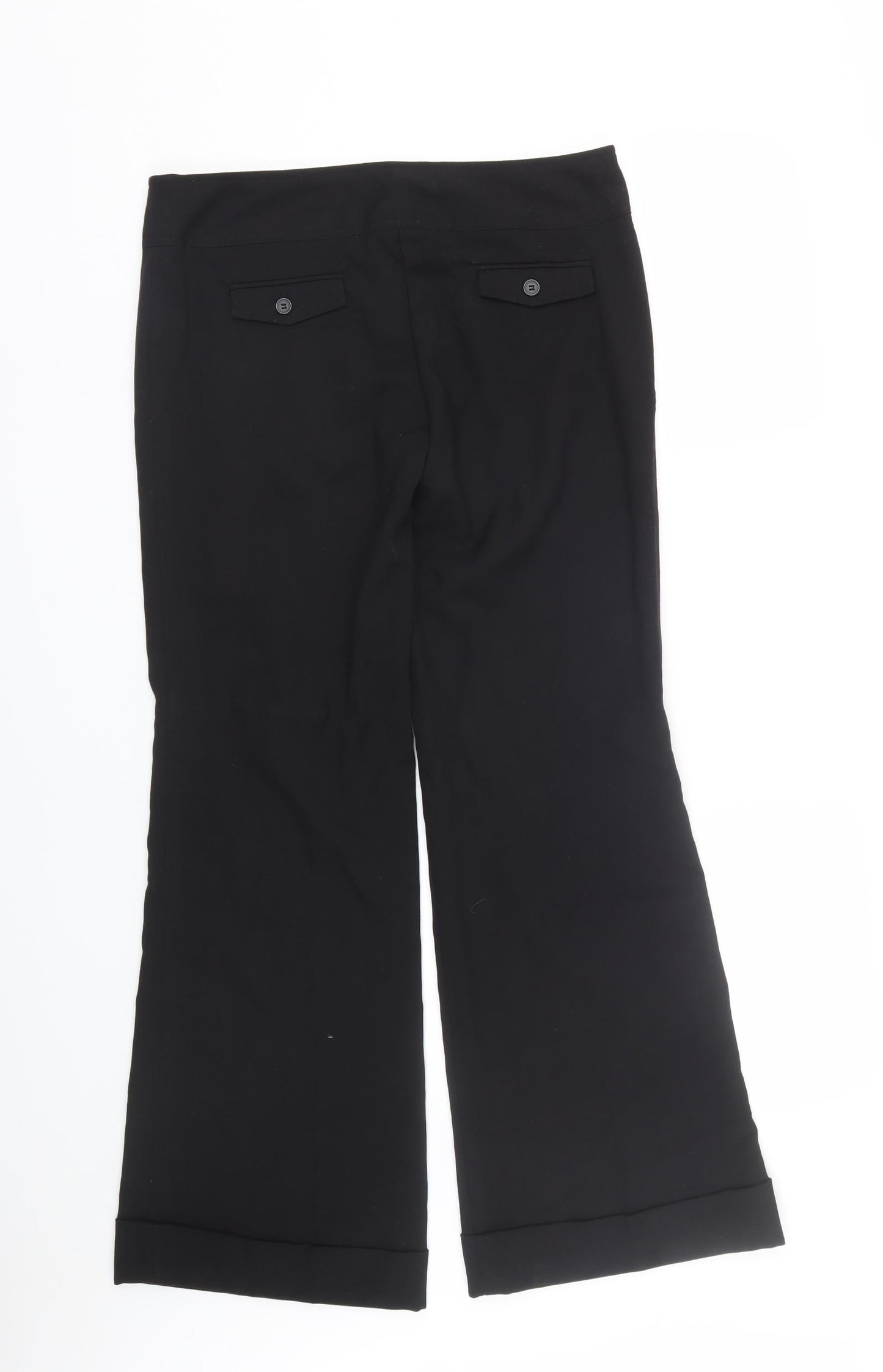 Womens UK Size 12 Preworn Regular Fit  Black Trousers