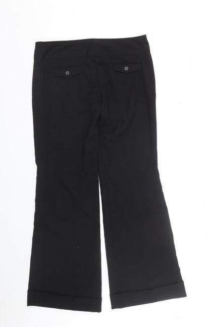 Womens UK Size 12 Preworn Regular Fit  Black Trousers