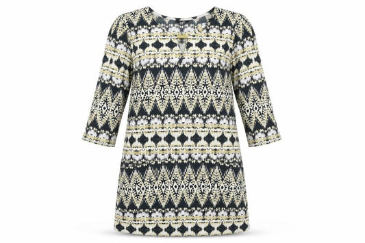 Front view of Wallis women’s multicoloured geometric slip dress, size M