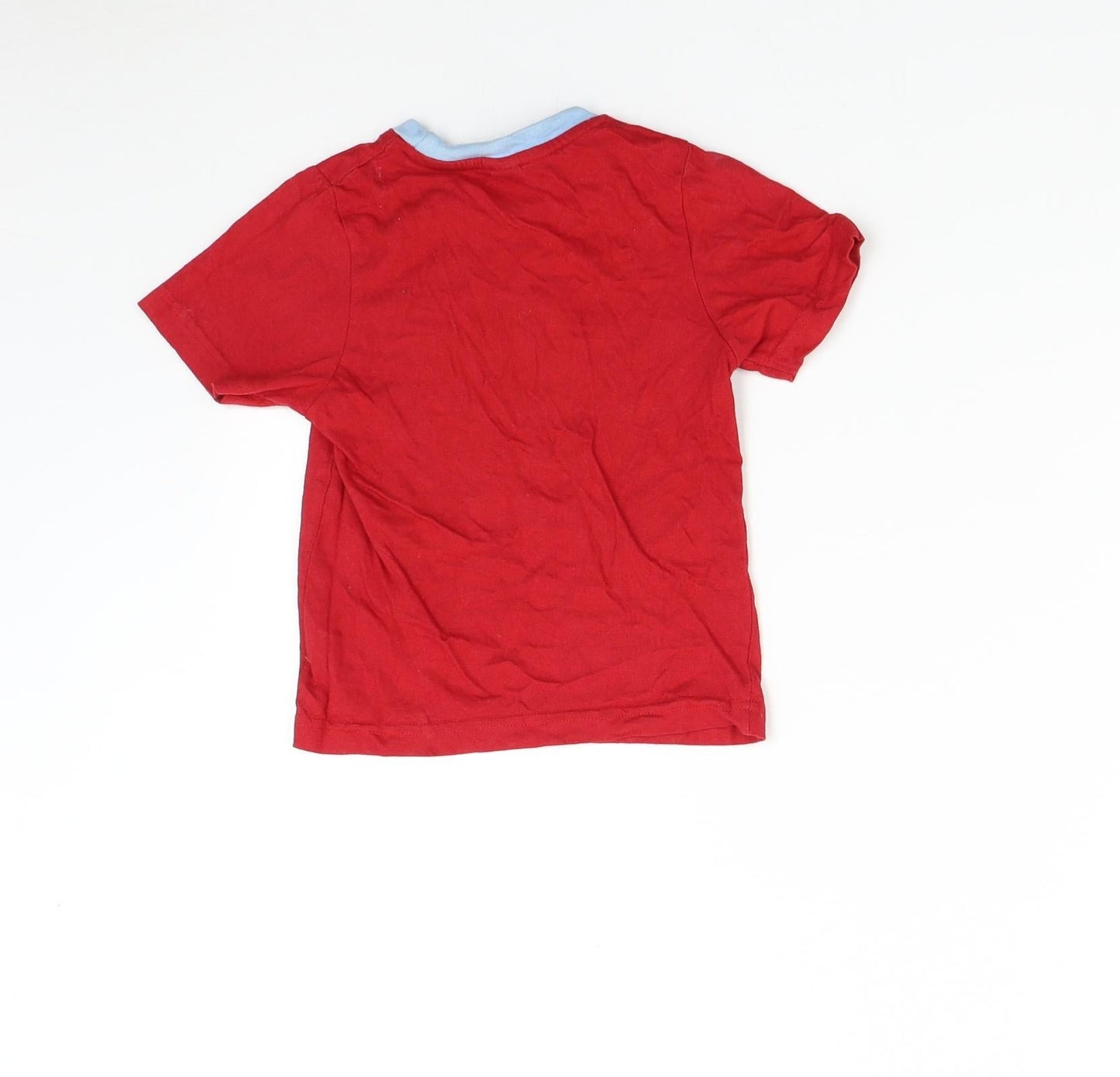 Preworn Boys Red   Basic T-Shirt Size 3-4 Years  - Football Star