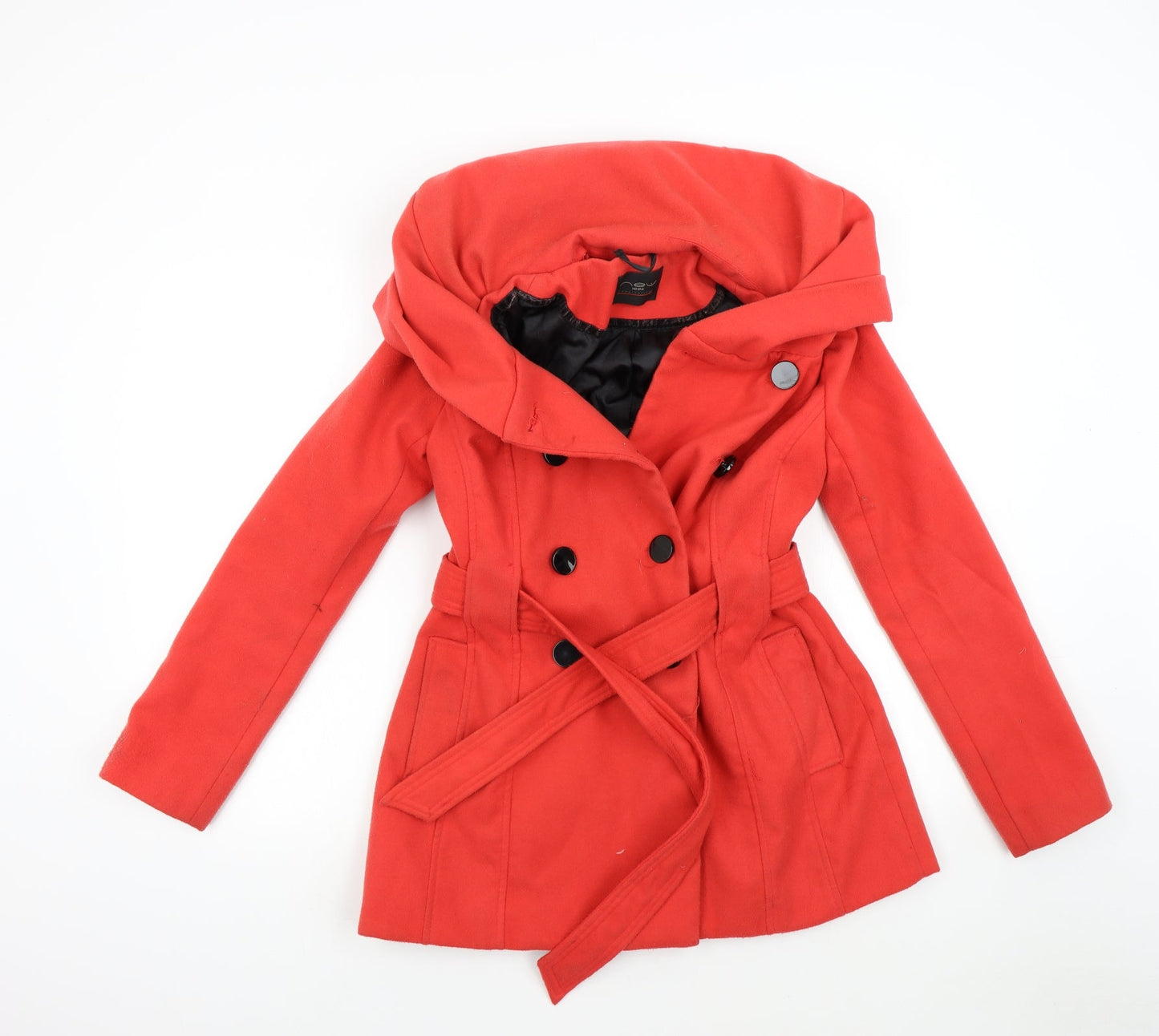 Womens UK Size 8 New Look Red Overcoat