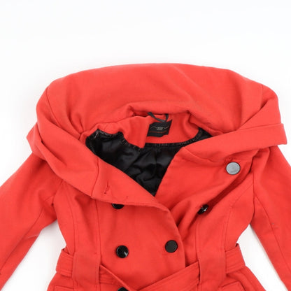 Womens UK Size 8 New Look Red Overcoat