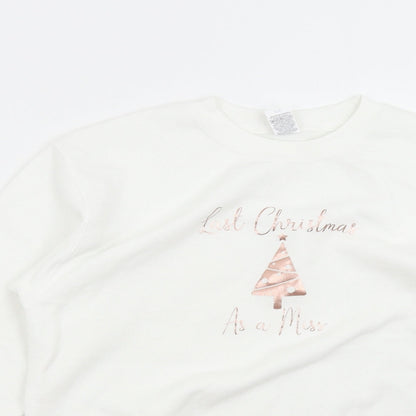 Fruit of the Loom Womens White   Pullover Sweatshirt Size S  - Christmas