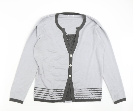 Damart Womens Grey  Knit Pullover Jumper Size 10