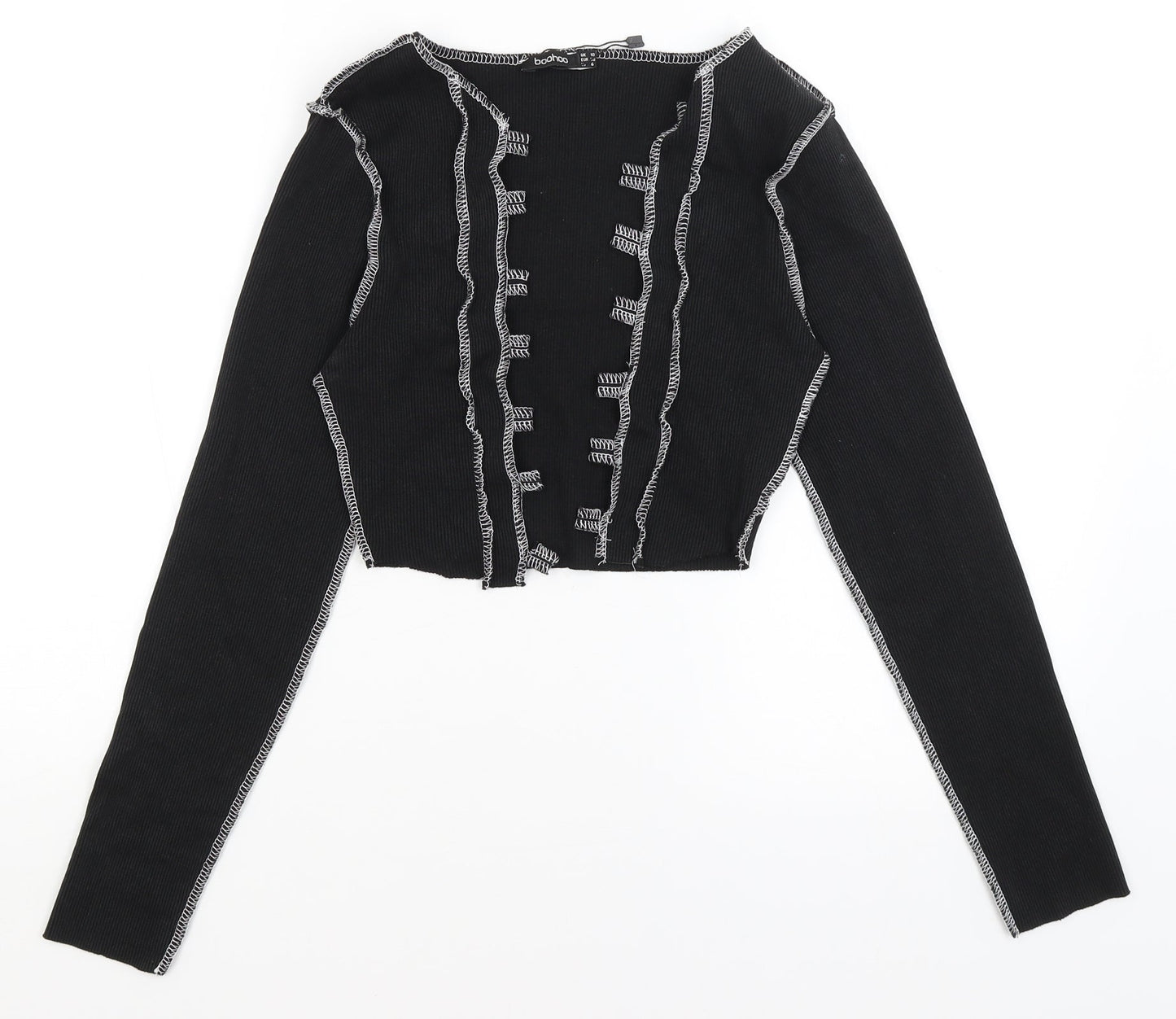 Womens UK Size 10 Boohoo Black Shrug Jumper