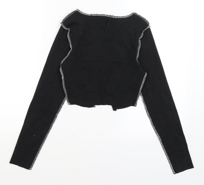 Womens UK Size 10 Boohoo Black Shrug Jumper
