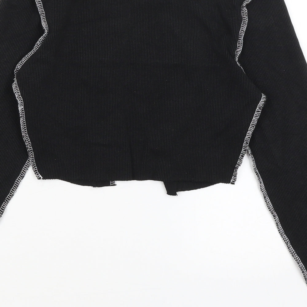 Womens UK Size 10 Boohoo Black Shrug Jumper
