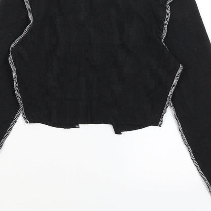 Womens UK Size 10 Boohoo Black Shrug Jumper
