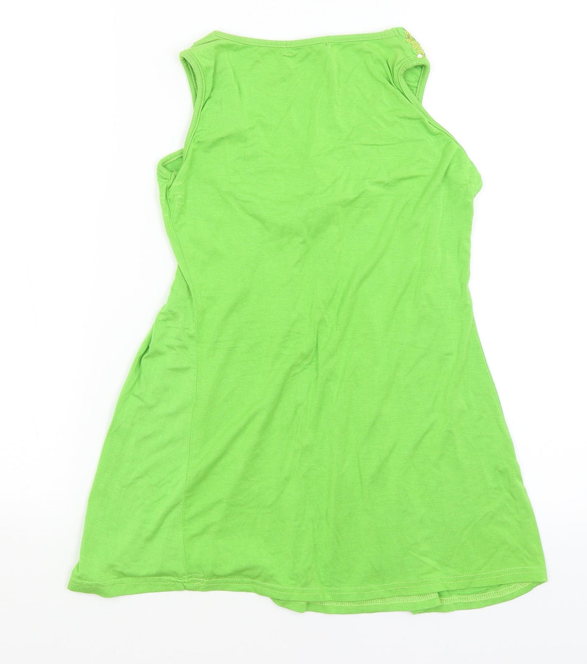 Back view of Decoco Fashion women’s green basic tank, size M