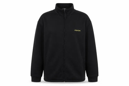 Front view of Alexandra men’s black full zip jumper, size XL