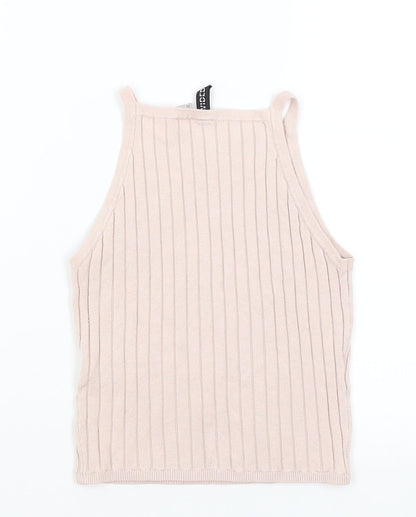 Womens UK Size XS Divided Pink Cropped Tank