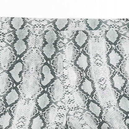 Pretty Little Thing Womens Green Animal Print  Paperbag Shorts Size 8