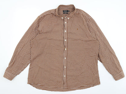 Mens UK Size 2XL Burton Brown  Button-Up Long Sleeve Casual Shirt