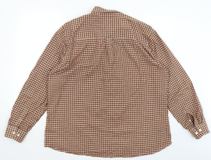 Mens UK Size 2XL Burton Brown  Button-Up Long Sleeve Casual Shirt