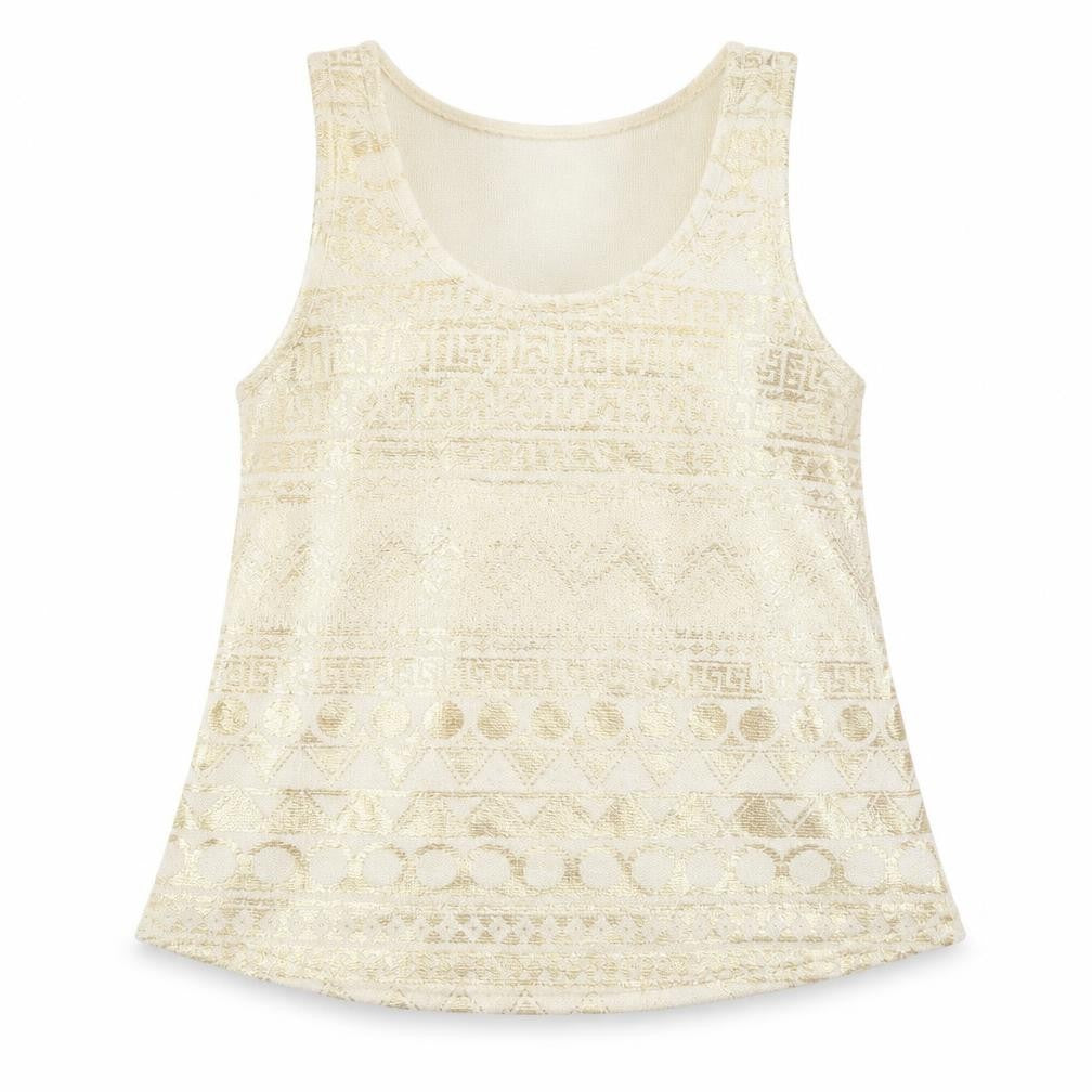 Front view of Glow women’s gold basic tank, size S