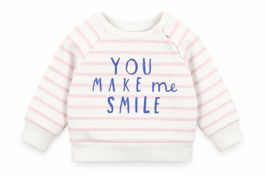 Primark Baby White Striped  Pullover Jumper Size 3-6 Months  - You Make Me Smile