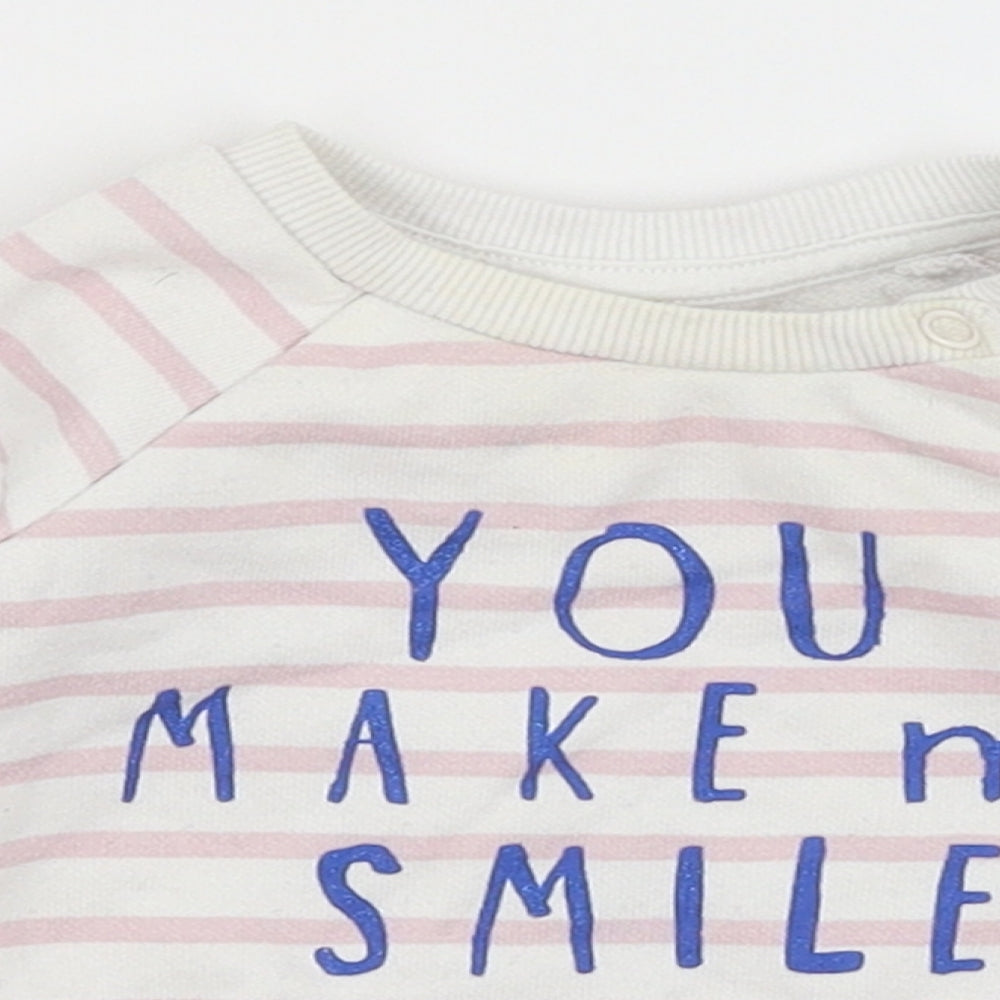 Primark Baby White Striped  Pullover Jumper Size 3-6 Months  - You Make Me Smile