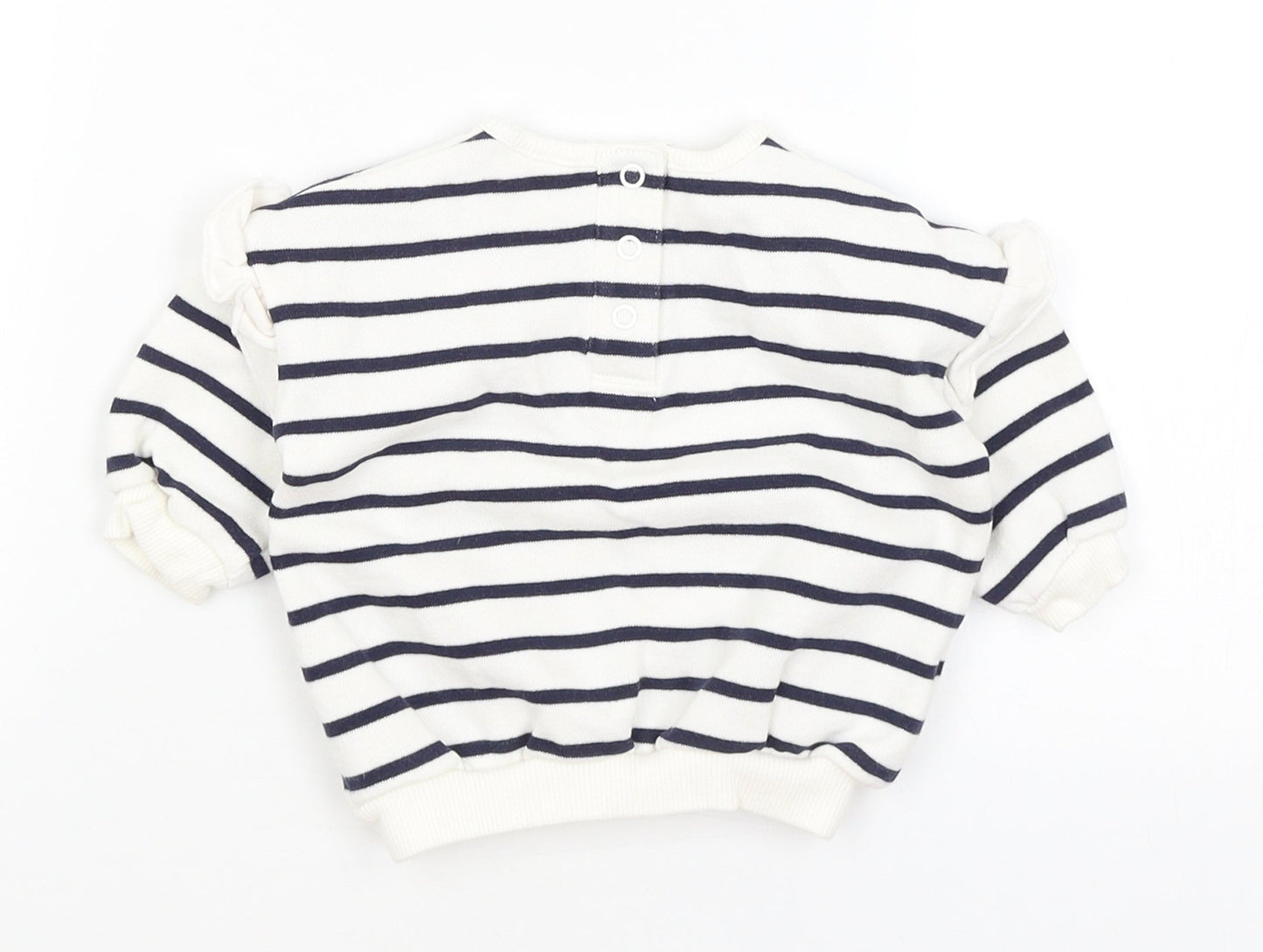 F&F Baby White Striped  Pullover Jumper Size 0-3 Months  - Strawberries