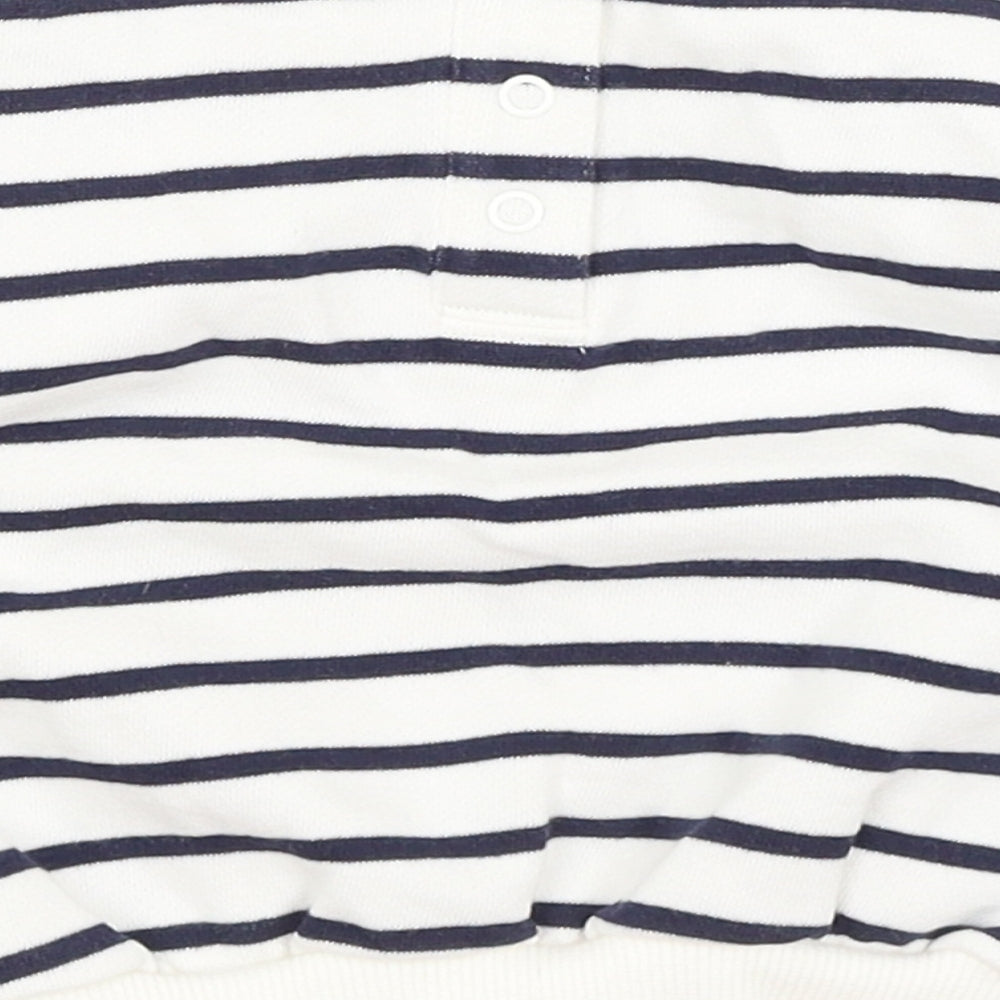 F&F Baby White Striped  Pullover Jumper Size 0-3 Months  - Strawberries