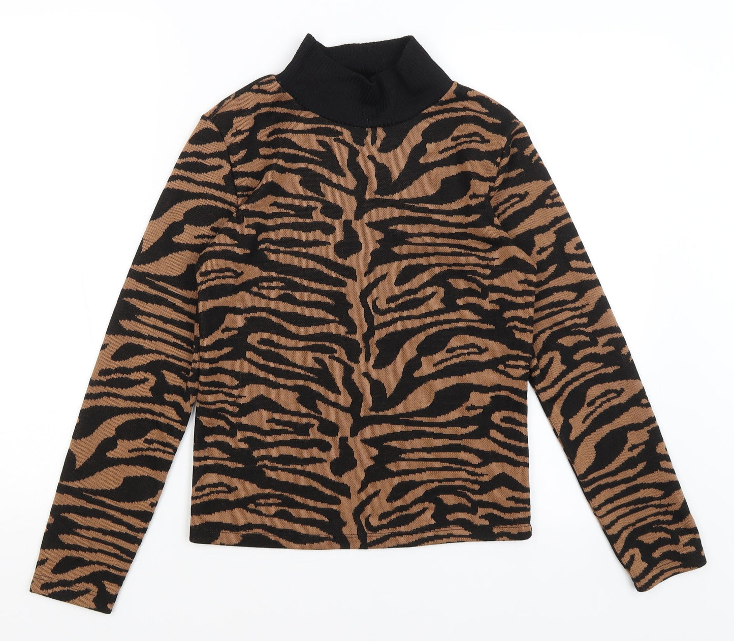 F&F Womens Brown Animal Print  Pullover Jumper Size 8