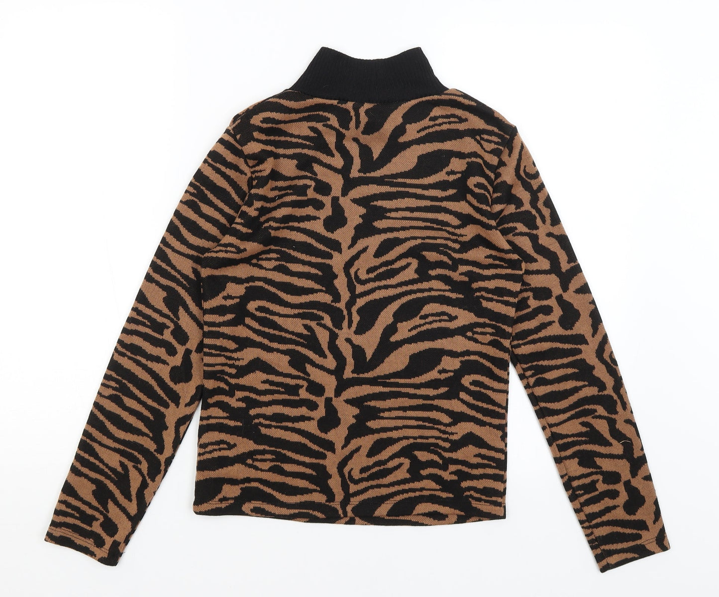 F&F Womens Brown Animal Print  Pullover Jumper Size 8