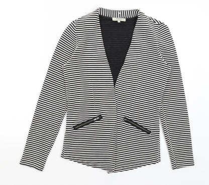 Papaya Womens Black Striped  Jacket Blazer Size 8