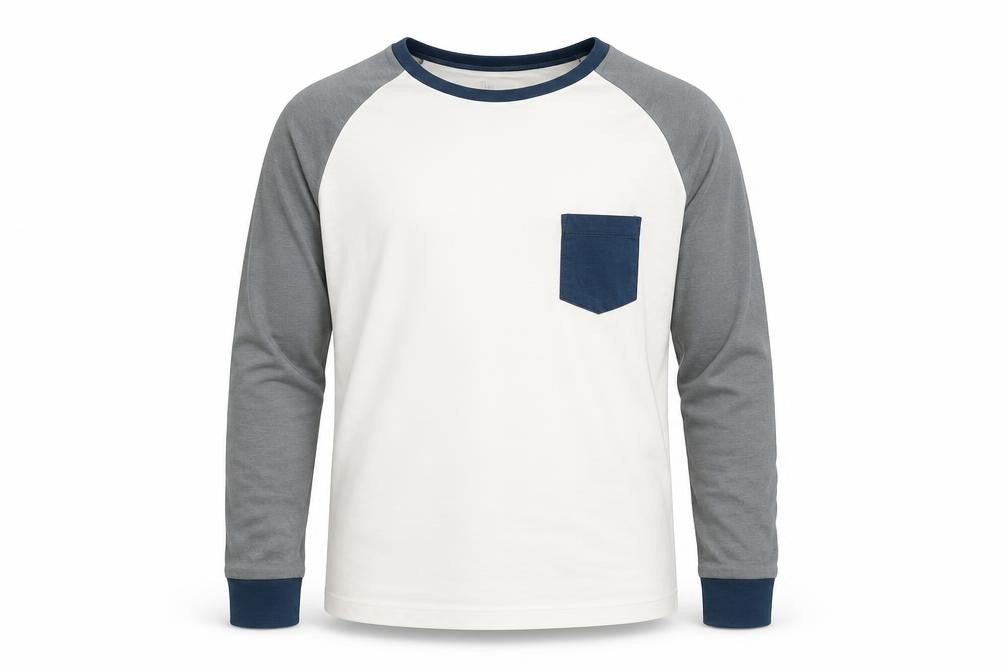 Front view of Lollidays boys’ white basic t-shirt, size 11-12, years