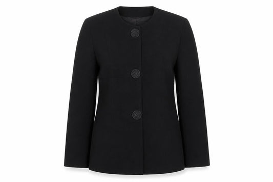 Front view of Berketex women’s black jacket, size UK 12