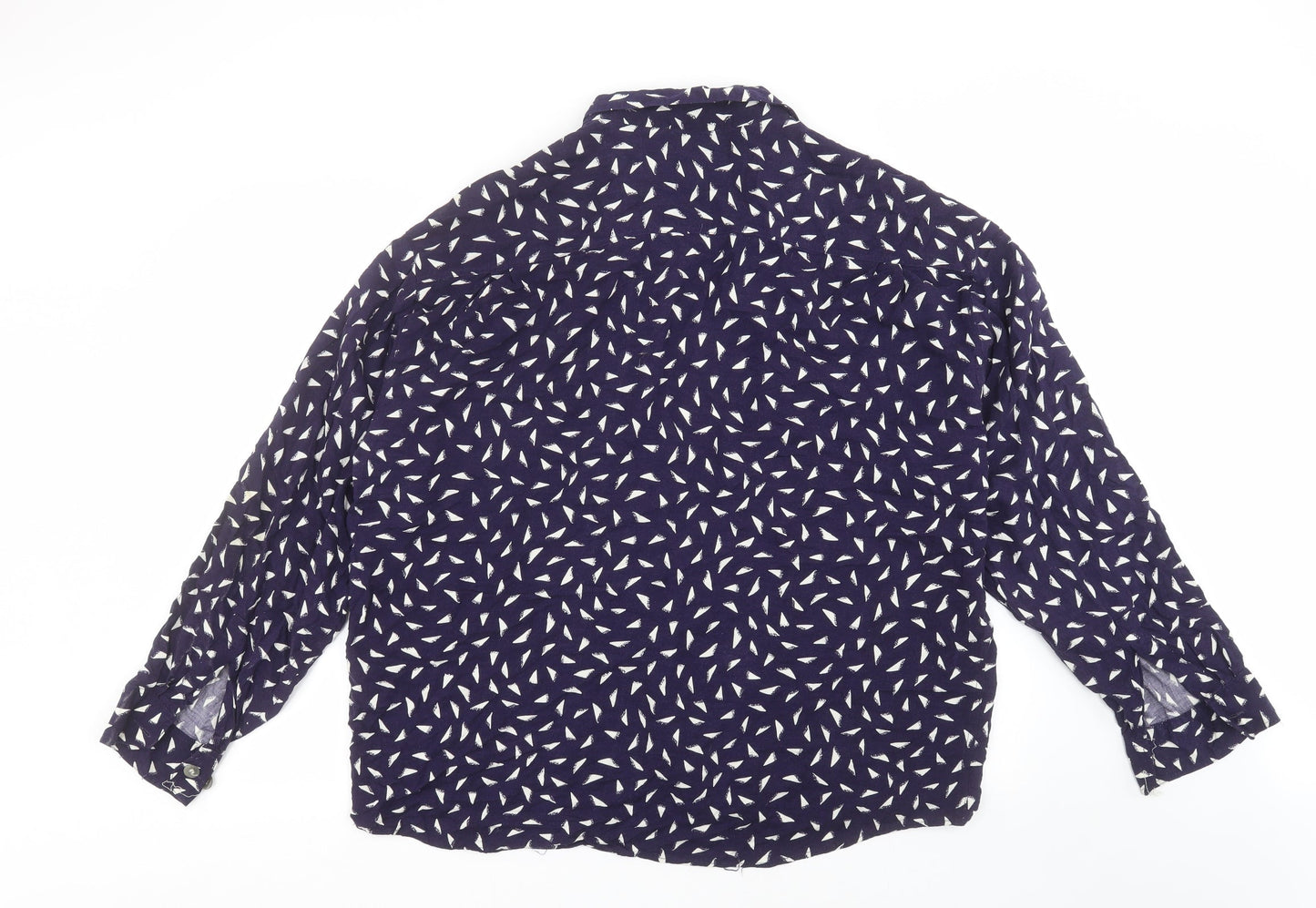 albanes Mens Blue Geometric   Button-Up Size 2XL