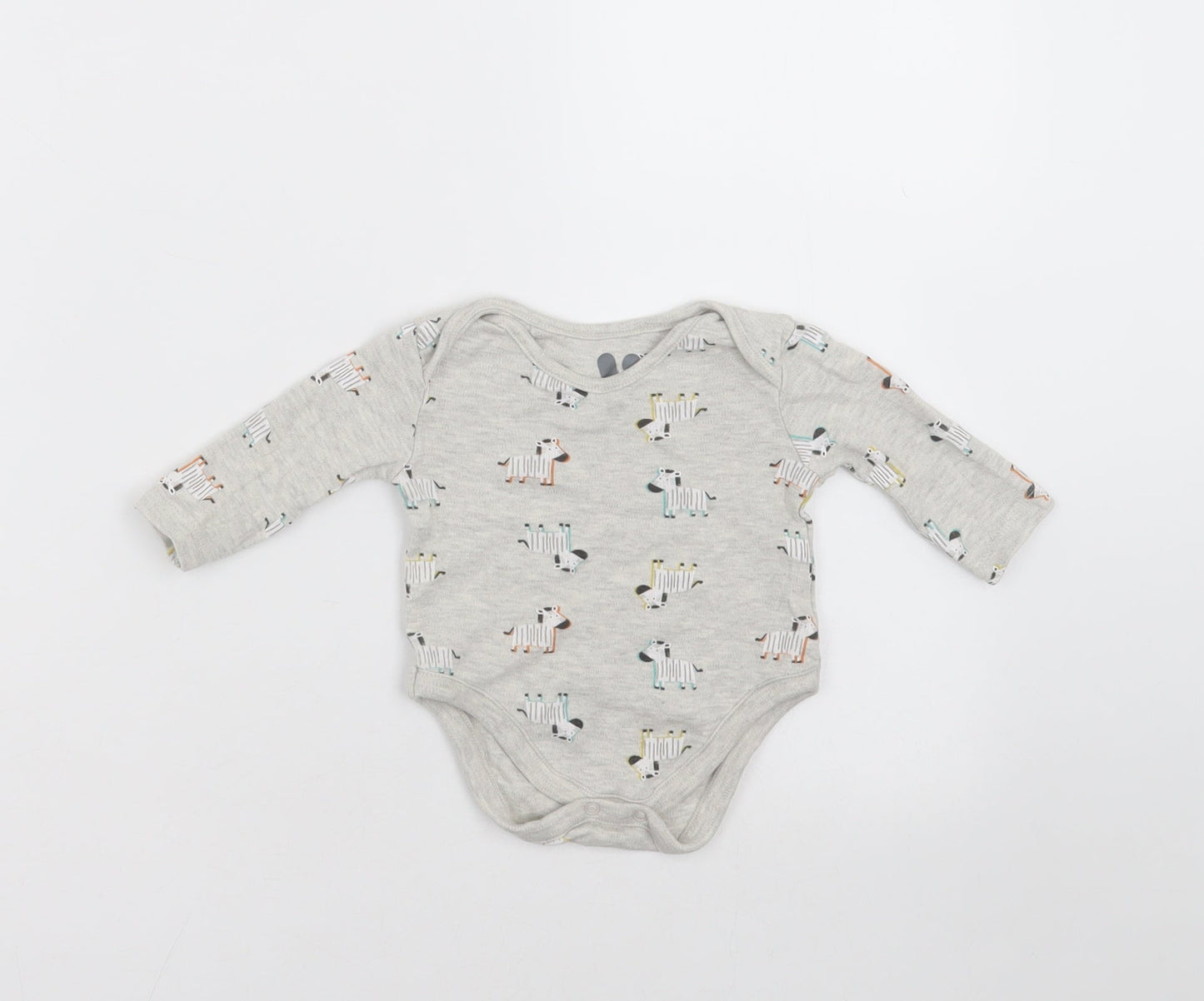 Very Baby Grey   Babygrow One-Piece Size 0-3 Months  - zebras