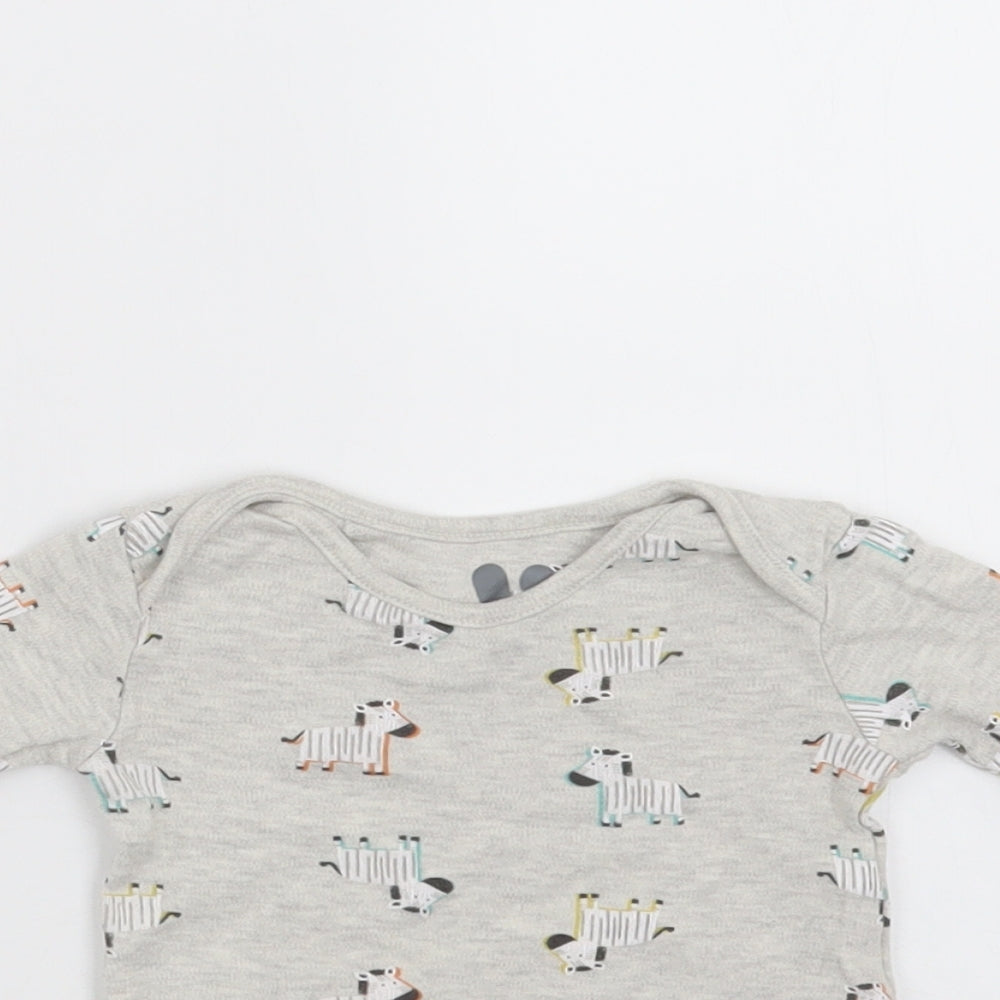 Very Baby Grey   Babygrow One-Piece Size 0-3 Months  - zebras