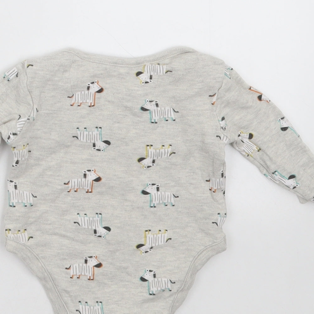 Very Baby Grey   Babygrow One-Piece Size 0-3 Months  - zebras