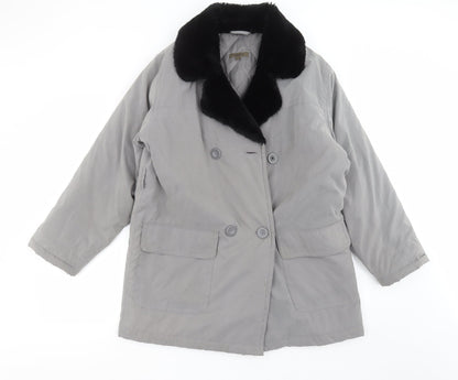 Additional front view of Effect women’s grey jacket coat, size UK 12