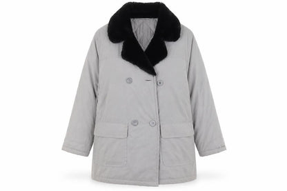 Front view of Effect women’s grey jacket coat, size UK 12