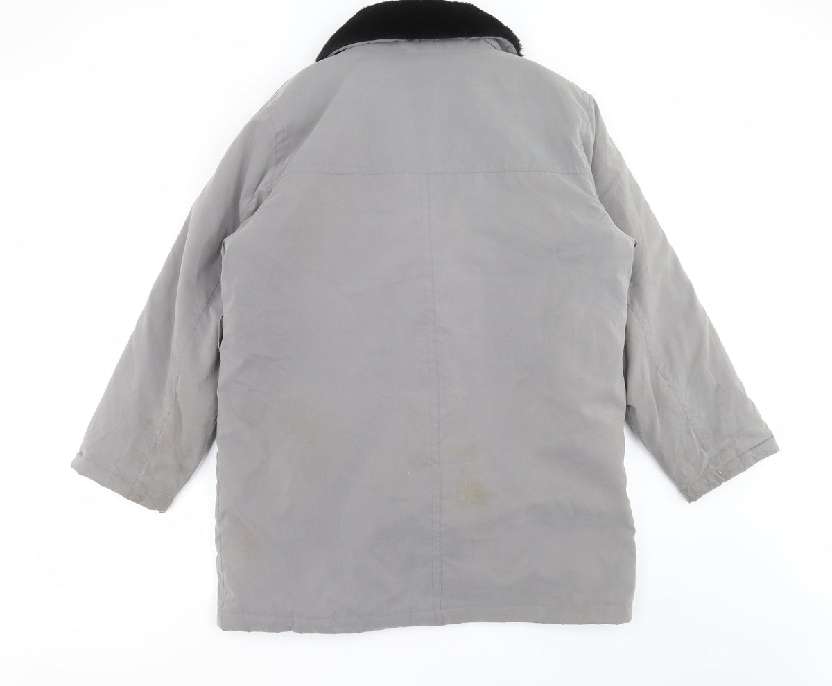 Back view of Effect women’s grey jacket coat, size UK 12