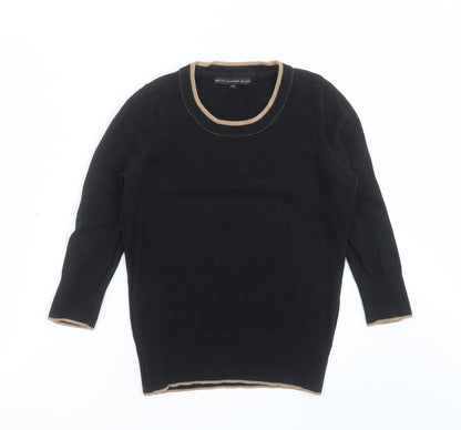 Betty Jackson Womens Black Striped Knit Pullover Jumper Size 12