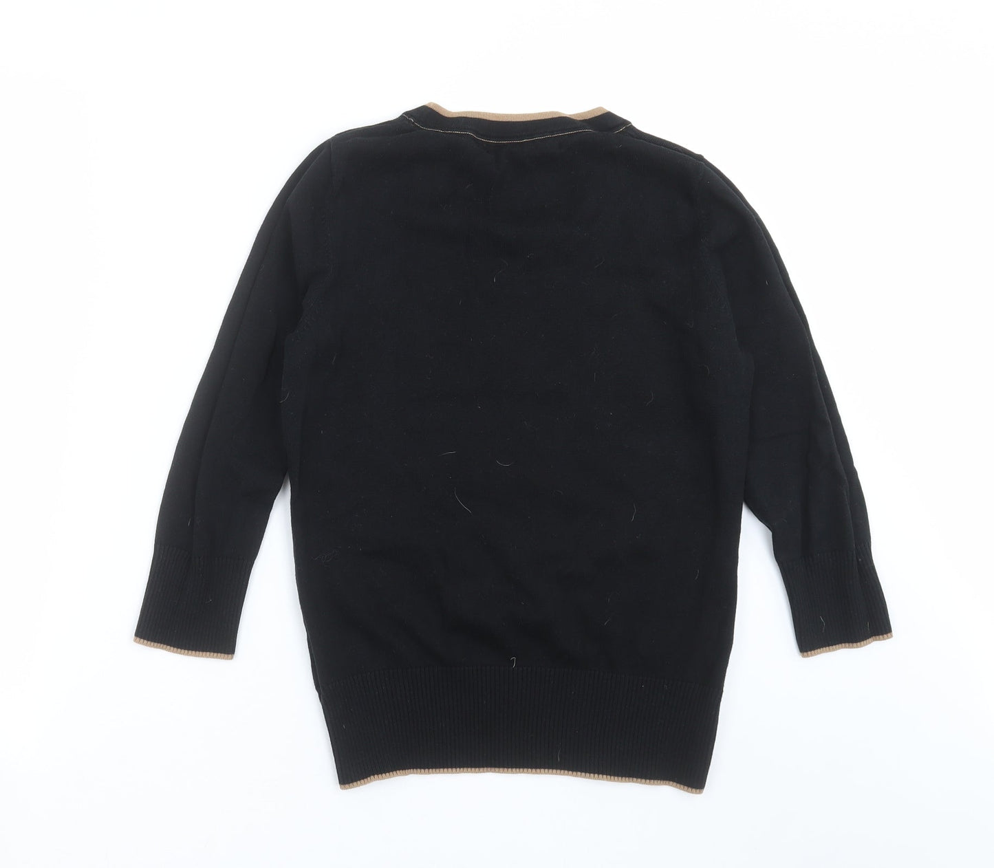 Betty Jackson Womens Black Striped Knit Pullover Jumper Size 12