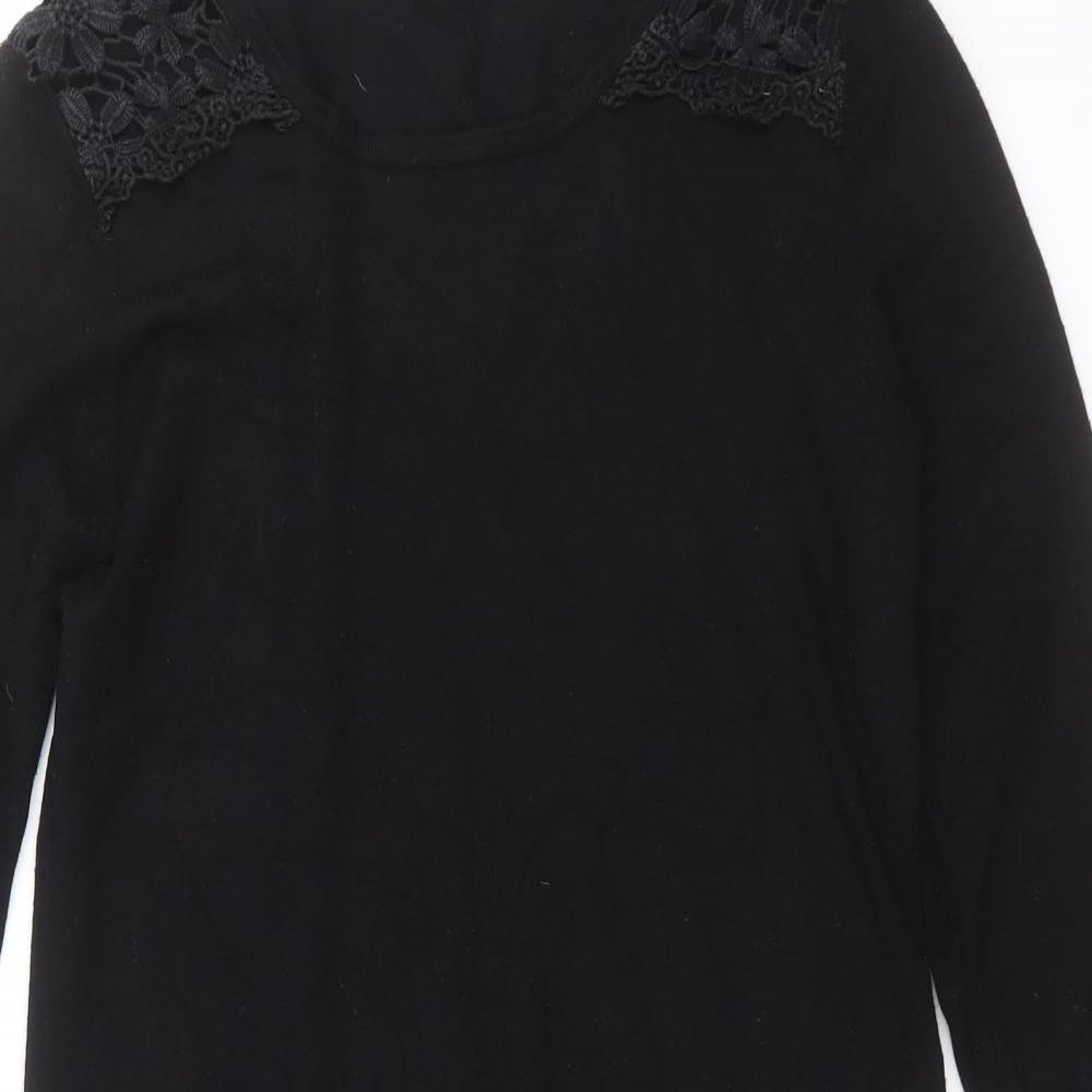 Womens UK Size 12 Red Herring Black Pullover Jumper