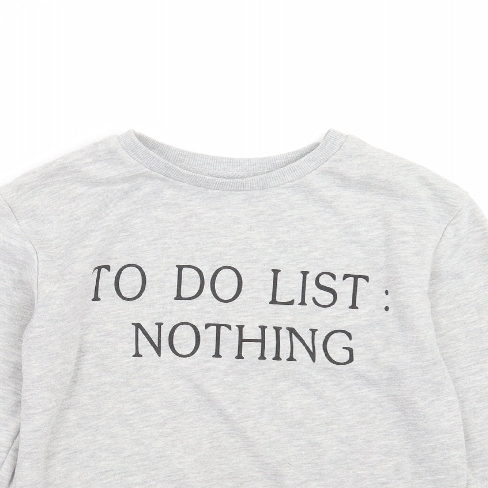 Primark Girls Grey   Pullover Sweatshirt Size 11-12 Years  - To Do List: Nothing