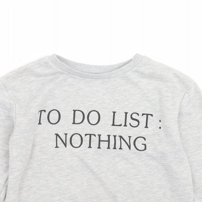 Primark Girls Grey   Pullover Sweatshirt Size 11-12 Years  - To Do List: Nothing
